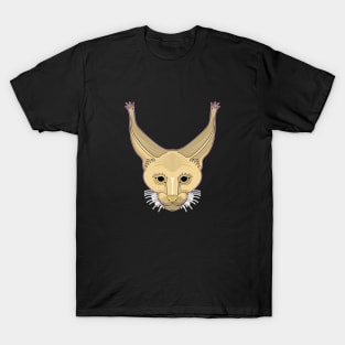 brown caracal cat face T-Shirt